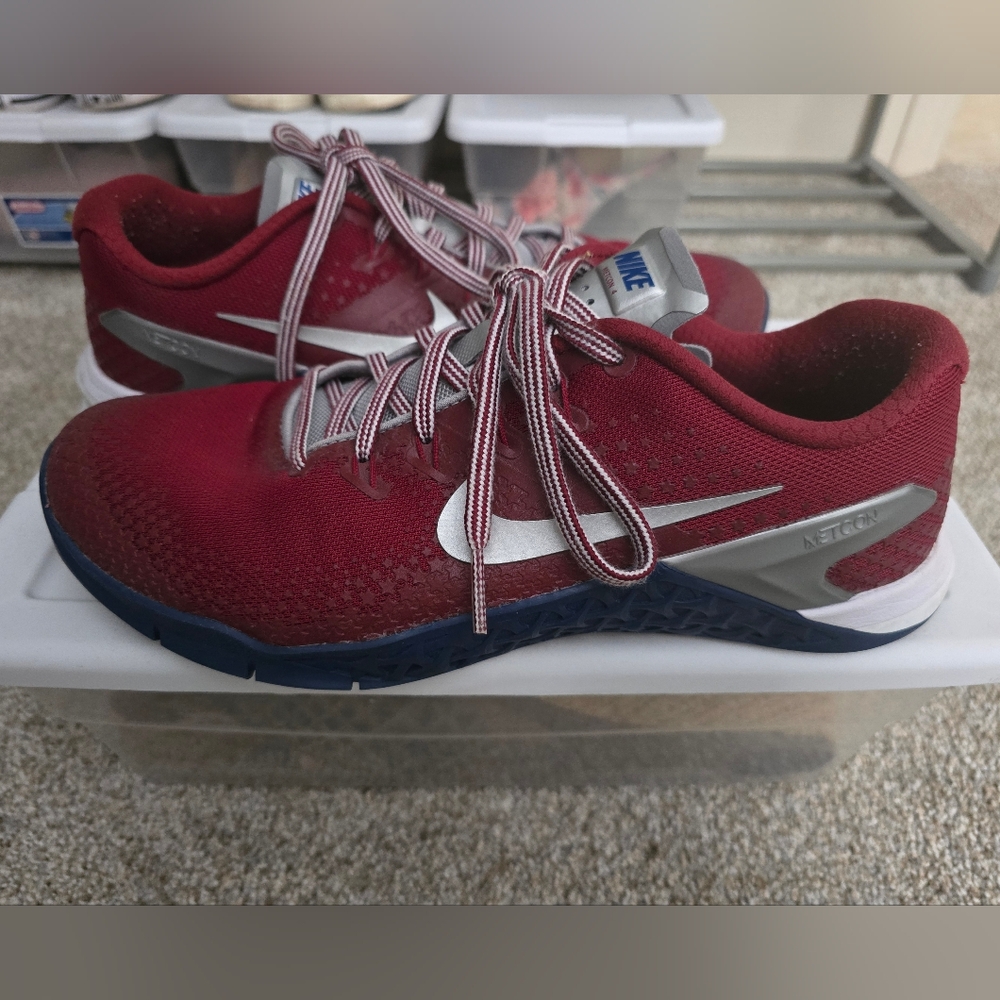Nike Maroon and Gray Athletic Shoes